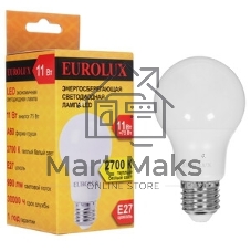 Лампа светодиодная EUROLUX LL-E-A60-11W-230-2,7K-E27