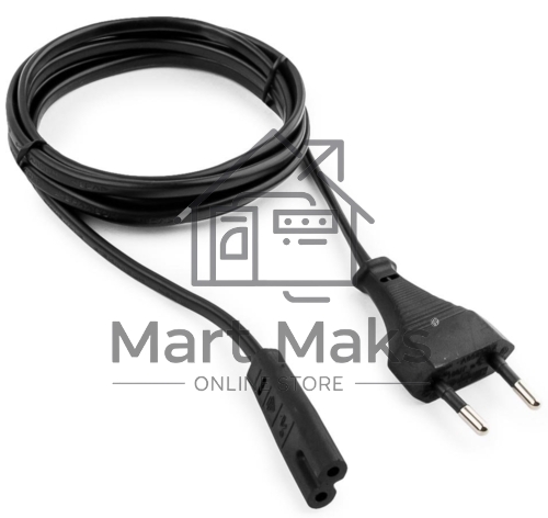 Кабель питания Cablexpert PC-184/2-1.5M черный (1.5м, CEE 7/16-C7, 2х0.5мм2, 2.5А) (PC-184/2-1.5M)