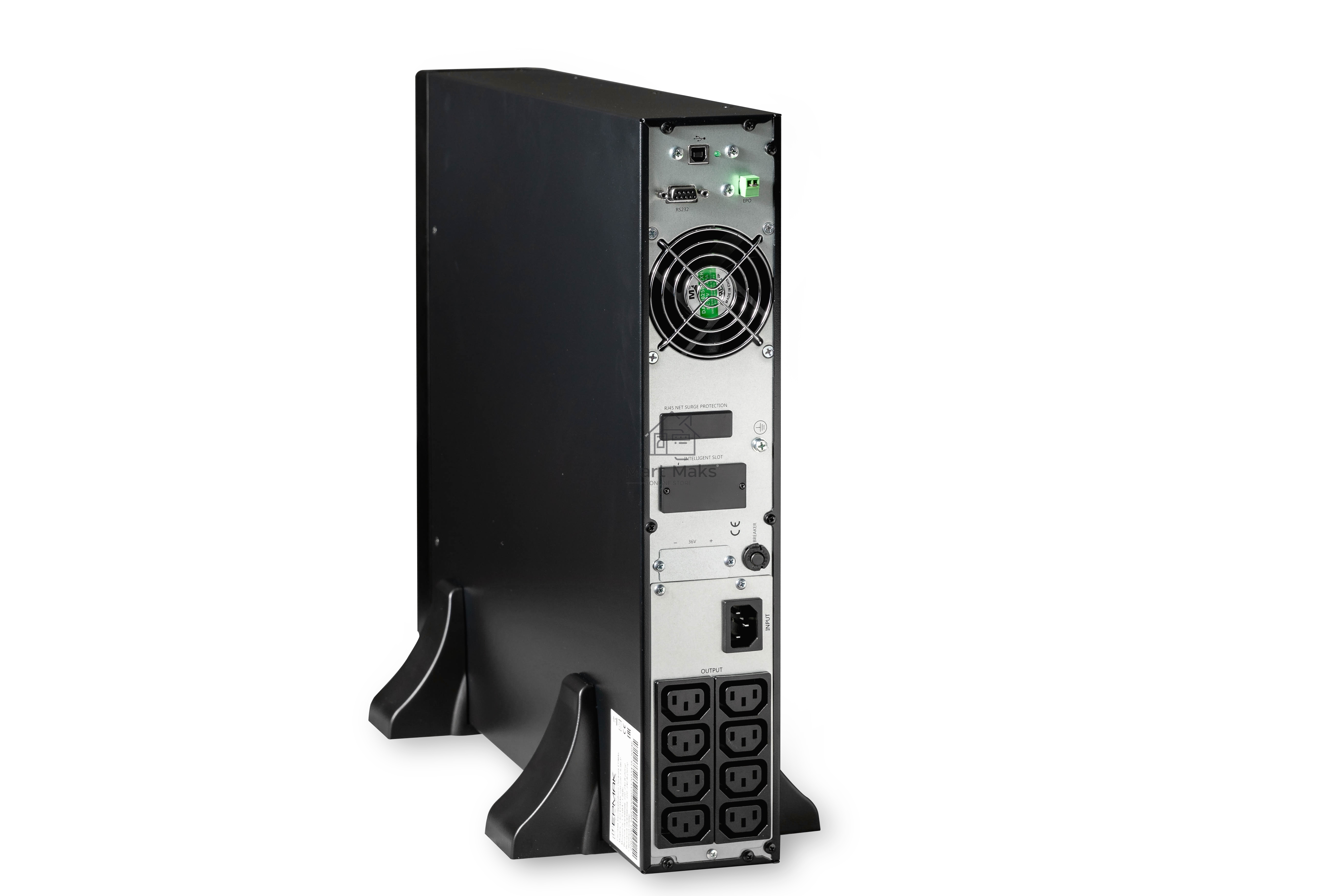 ИБП Ермак Онлайн стоечный 2U, 1500 ВА/1500 Вт, 8xIEC C13, EPO, USB, RS-232, 3x9Ач, ШхГхВ 440х460х86.5мм., вес 16кг