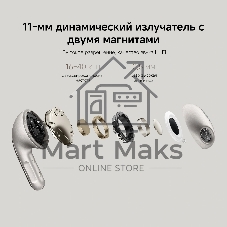 Наушники TWS Xiaomi Buds 5 белый, вкладыши, Bluetooth, активное шумоподавление, до 6 ч