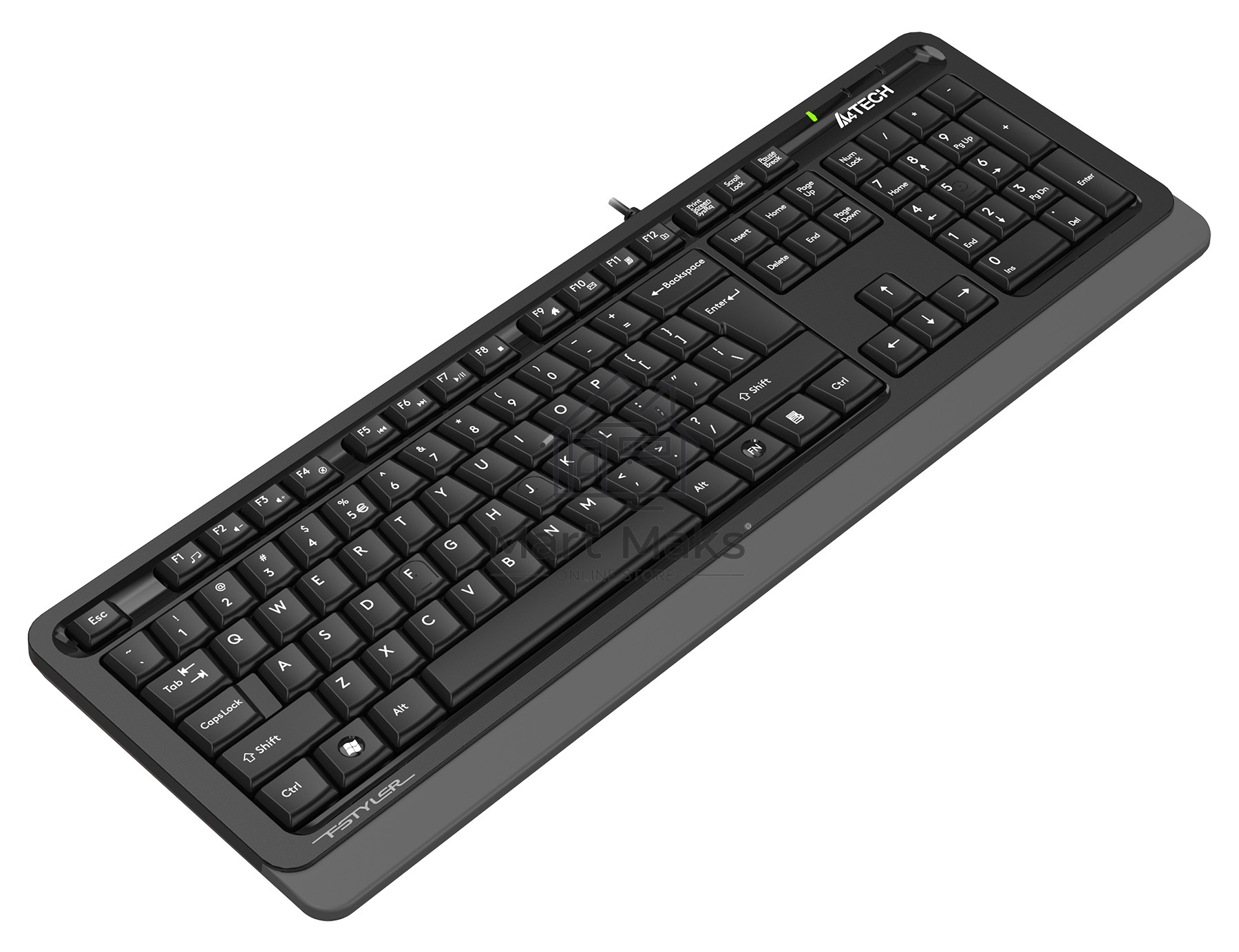 Клавиатура A4Tech Fstyler FKS10 проводная, USB, черный/серый
