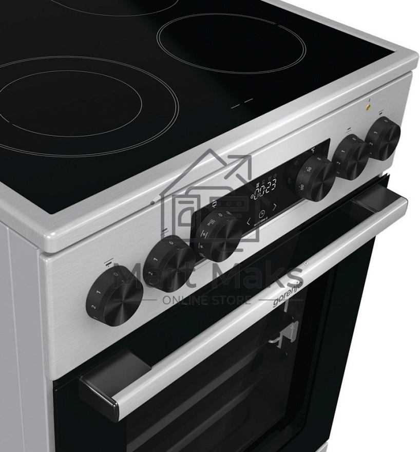 Плита электрическая Gorenje GECS5C70XA серебристый, конфорок 4 электрических, духовка 70 л, 50 см x 85 см x 59.4 см