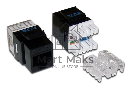 Модуль информационный Lanmaster UTP (TWT-OK45UTP/6-BK) Keystone RJ45 кат.6 черный