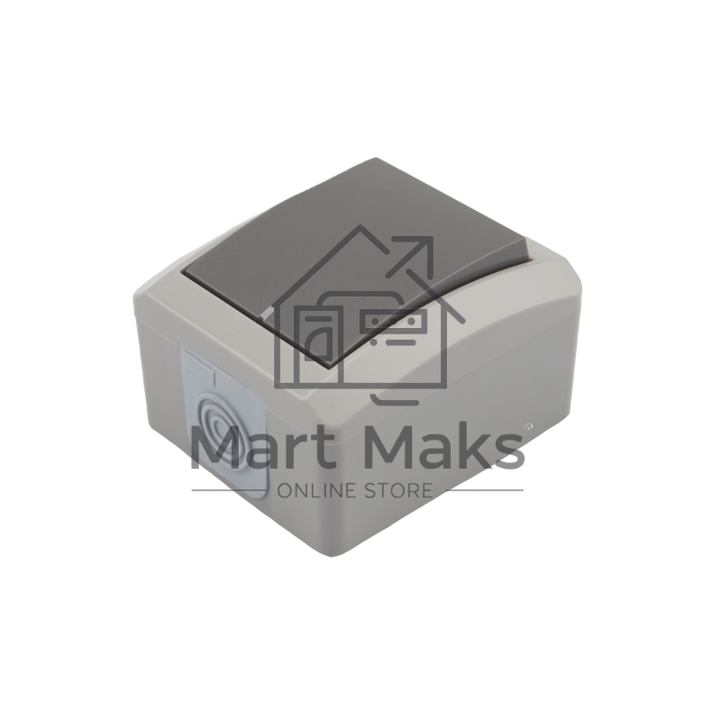 Переключатель проходной KRANZ INDUSTRIAL открытой установки, IP54 серый