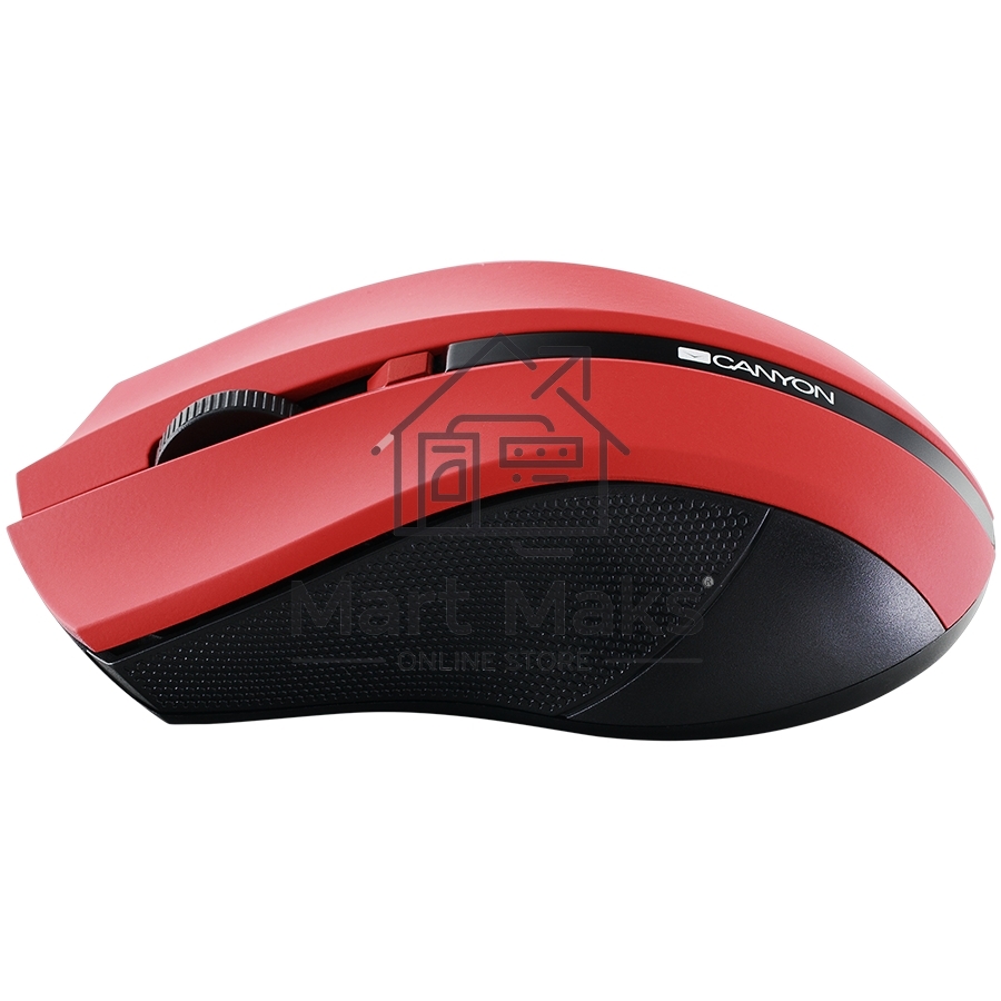 Мышь беспроводная Canyon MW-5 красный, 1600 dpi, радиоканал, USB, кнопки - 4