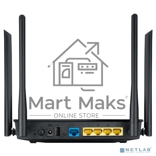 Маршрутизатор беспроводной Asus RT-AC1200 10/100BASE-TX черный (Dual Band)