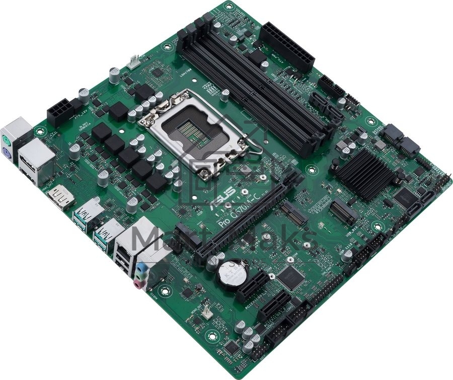 Материнская плата ASUS Pro Q670M-C-CSM, LGA 1700, Intel Q670, 4xDDR5, 6xSATA, 2xM.2, 1xPCIe 4.0 x16, 1xHDMI, 2xDP, 1x1Gb LAN, 4xUSB-A 3.2 Gen 2, 3x3.5 мм, 7.1, mATX