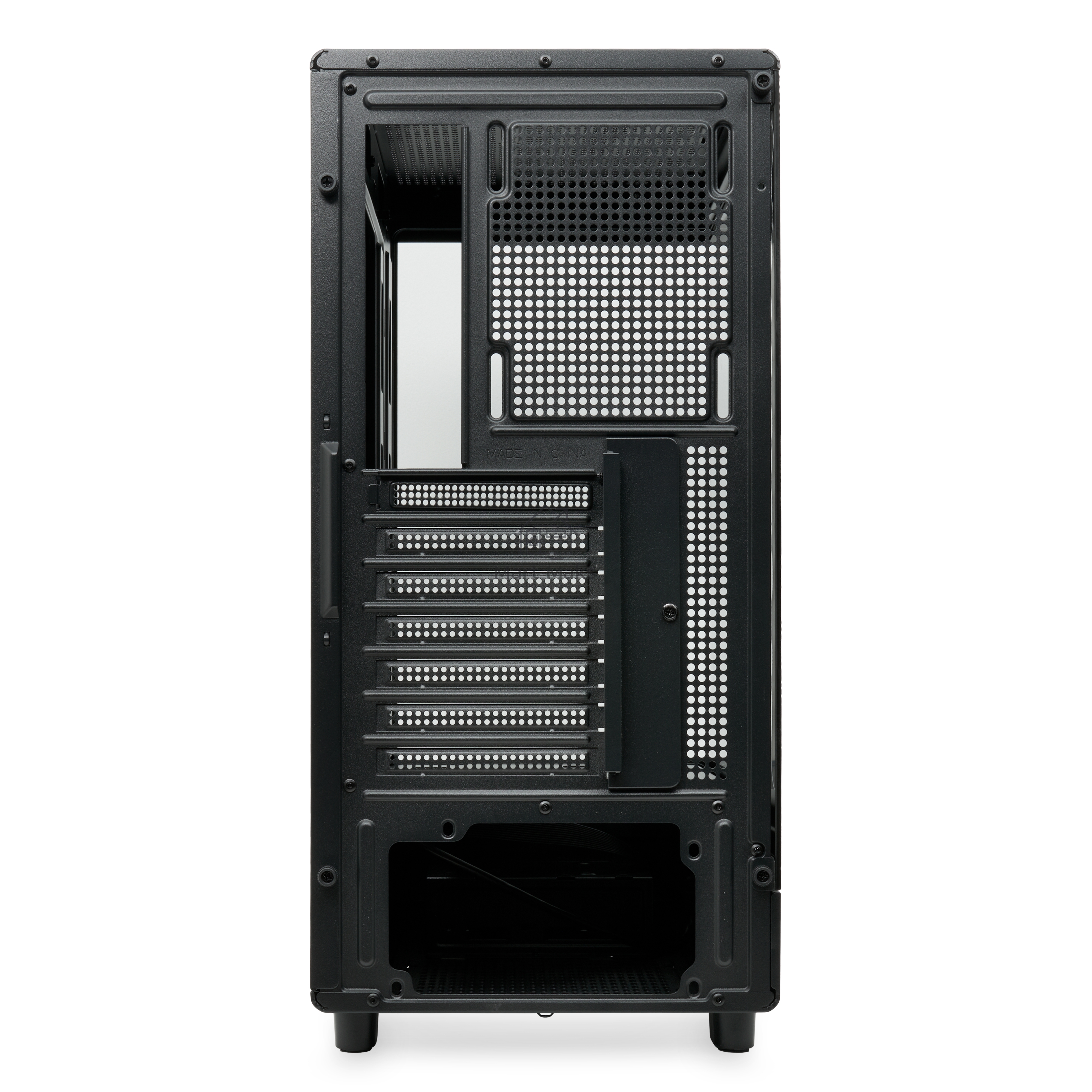 Компьютерный корпус без блока питания HSPD F510, Panoramic Mid Tower, черный, TG, 0.5 SPCC, no fans ATX, mATX, mITX 180/280/160mm 1x2.5