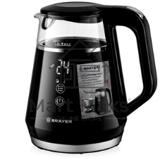 Электрочайник BRAYER BR6105 черный, 1.0 л, 1100 Вт, скрытый нагревательный элемент, поддержание температуры