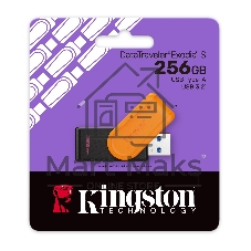 Флешка USB Kingston DataTraveler Exodia S (DTXS/256Gb), 256Gb, USB 3.2 Gen 1, R/W 70/25, оранжевый/черный