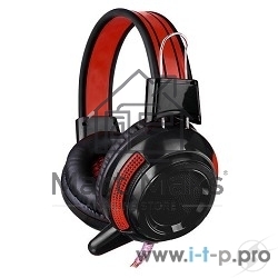 Наушники Oklick HS-G300 черный/красный 2.5м мониторы оголовье (AH-V1)