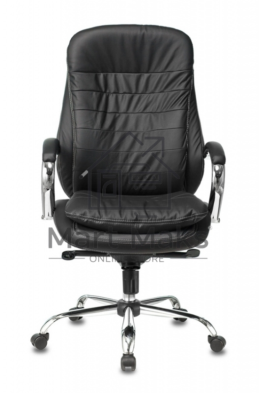 Кресло руководителя Бюрократ T-9950/BLACK черный, кожа, крестовина хром