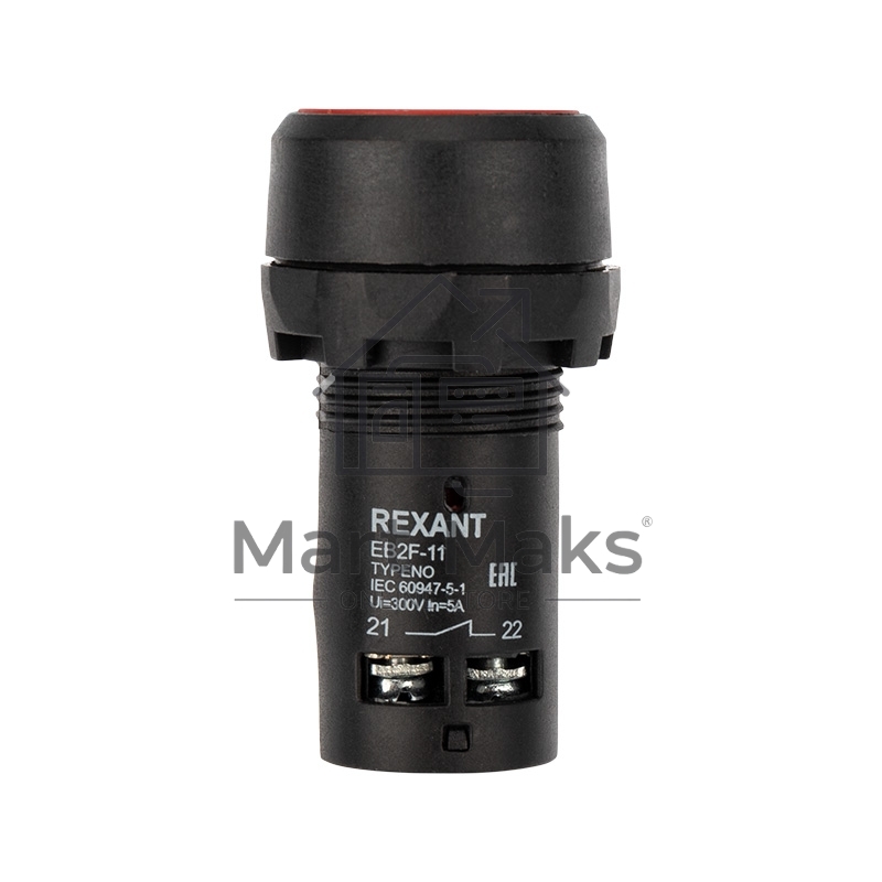 Кнопка Rexant EB22 возвратная зеленая NO+NC 230 В