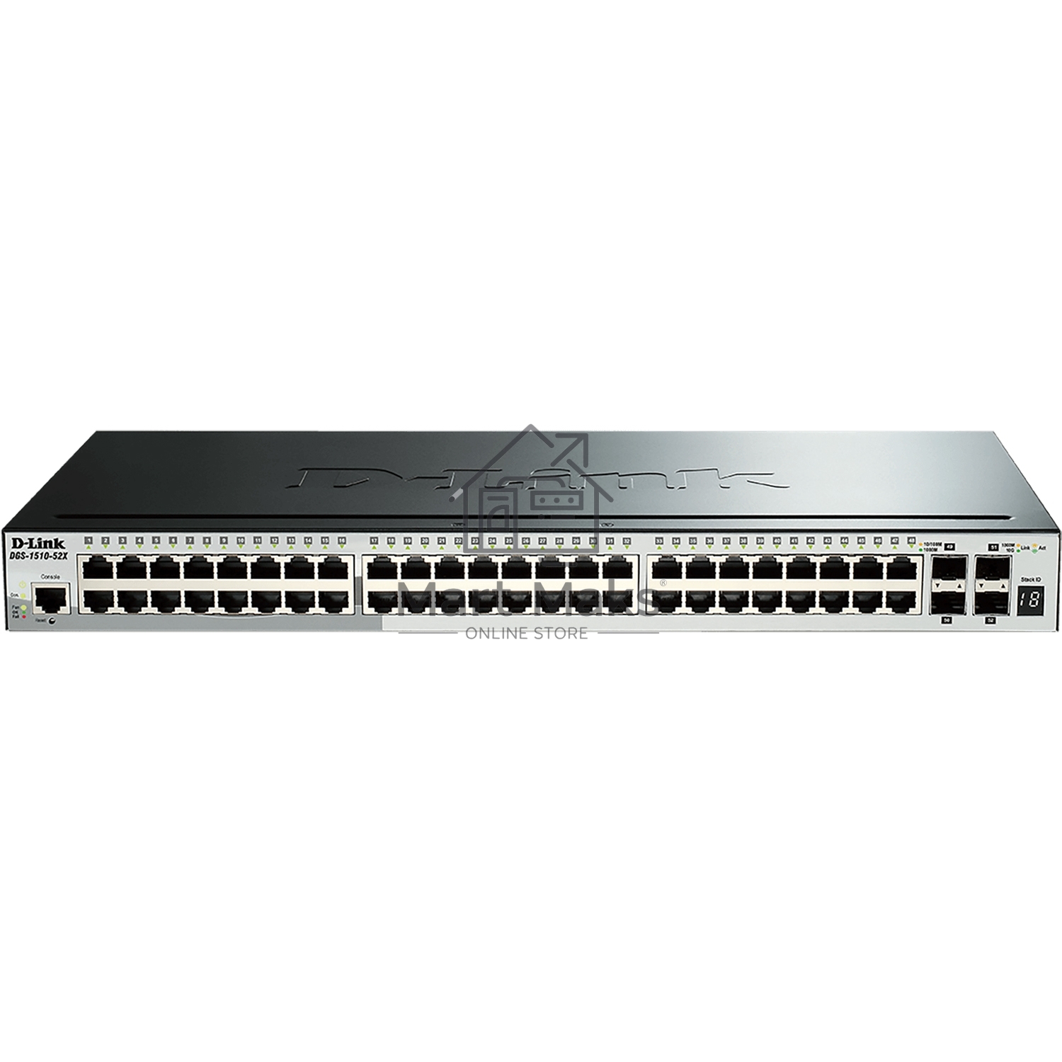 Коммутатор D-Link DGS-1510-52X/A2A Настраиваемый стекируемый коммутатор SmartPro уровня 2+ с 48 портами 10/100/1000Base-T и 4 портами 10GBase-X SFP+