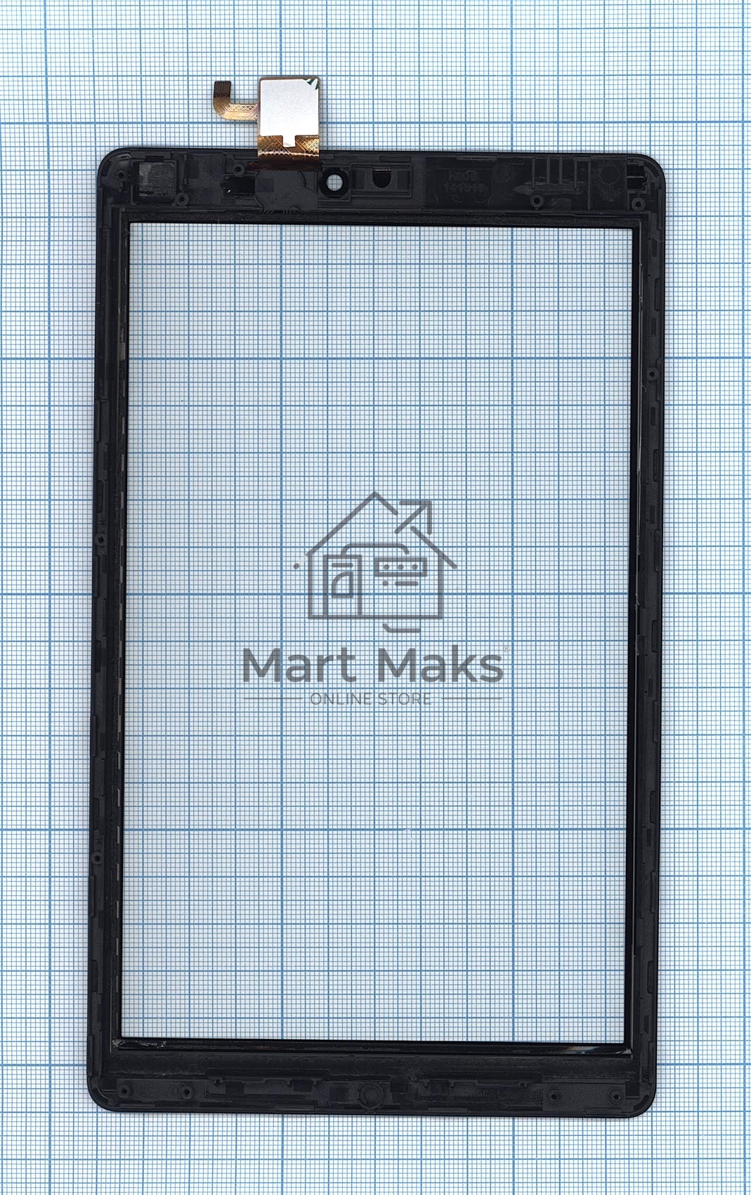 Сенсорное стекло (тачскрин) для Irbis TZ83, черное с рамкой