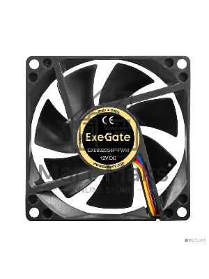 Вентилятор для корпуса ExeGate EX08025S4P-PWM черный, 80 мм, 2300 об/мин, 23 дБ, 4 pin