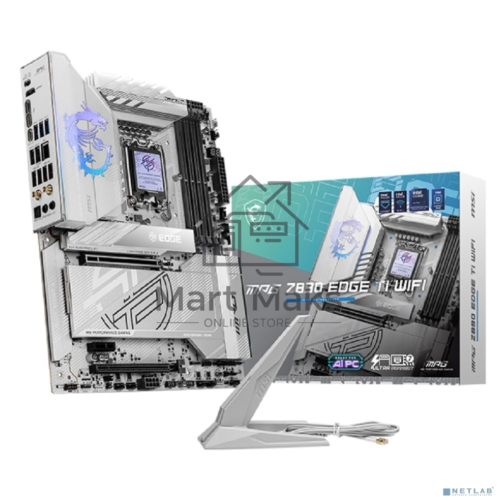 Материнская плата MSI MPG Z890 EDGE TI WIFI, LGA 1851, Intel Z890, 4xDDR5, 4xSATA, 5xM.2, 1xPCIe 5.0 x16, 1xPCIe 4.0 x4, 1xPCIe x1, 1xHDMI, 1x5Gb LAN, 1xUSB-A 2.0, 4xUSB-A 3.2 Gen 1, 4xUSB-A 3.2 Gen 2, 1xUSB-C 3.2 Gen 2, 2xUSB-C TB4, 2x3.5 мм, 7.1, ATX