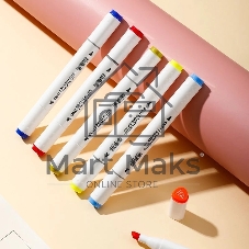 Набор маркеров для скетчинга Deli E70803-48 Color Emotion 11мм, 150мм, трехгранный корпус, двойной пишущий наконечник, 1-7мм, 48 цветов, ассорти, пластиковая коробка (48шт.)