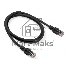 Патч-корд ExeGate UTP-RJ45-RJ45-5e-1M-BK, UTP, cat.5e, 1м, черный