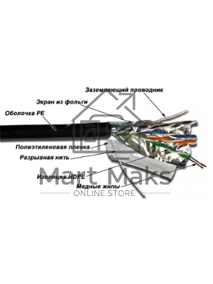 Кабель информационный Lanmaster TWT-5EFTP-OUT кат.5е 4X2X24AWG PE внешний 305м черный