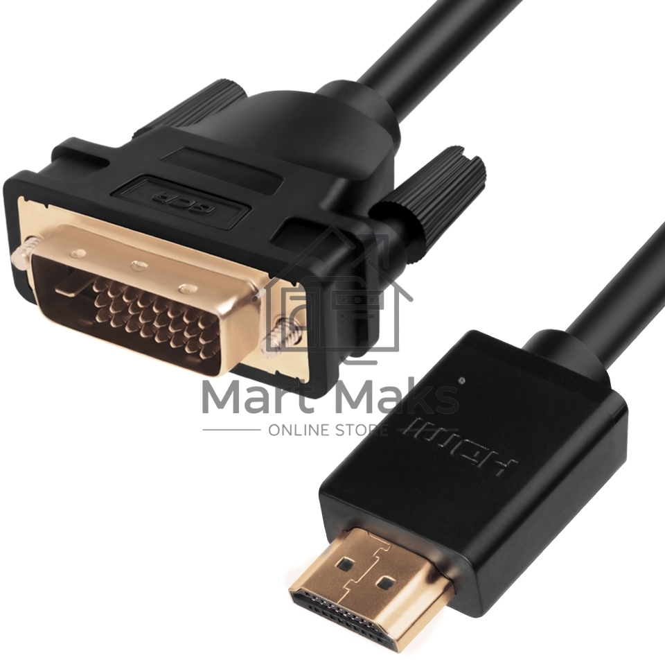 Greenconnect Кабель HDMI-DVI 1.8m черный, OD7.3mm, 28/28 AWG, позолоченные контакты, 19pin AM / 24+1M AM double link, тройной экран Greenconnect Кабель HDMI-DVI 1.8m черный, OD7.3mm, 28/28 AWG, позолоченные контакты, 19pin AM / 24+1M AM double link, тройн
