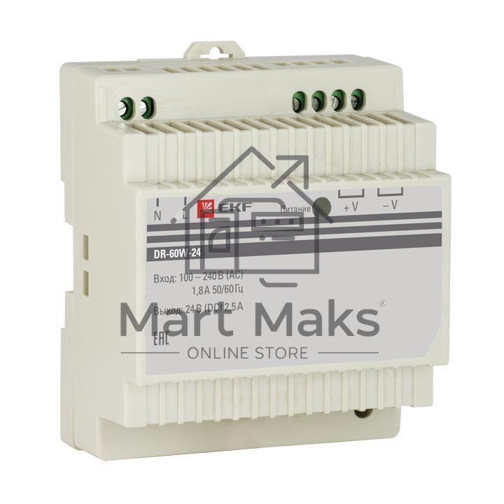Блок питания 24В DR-60W-24 EKF dr-60w-24