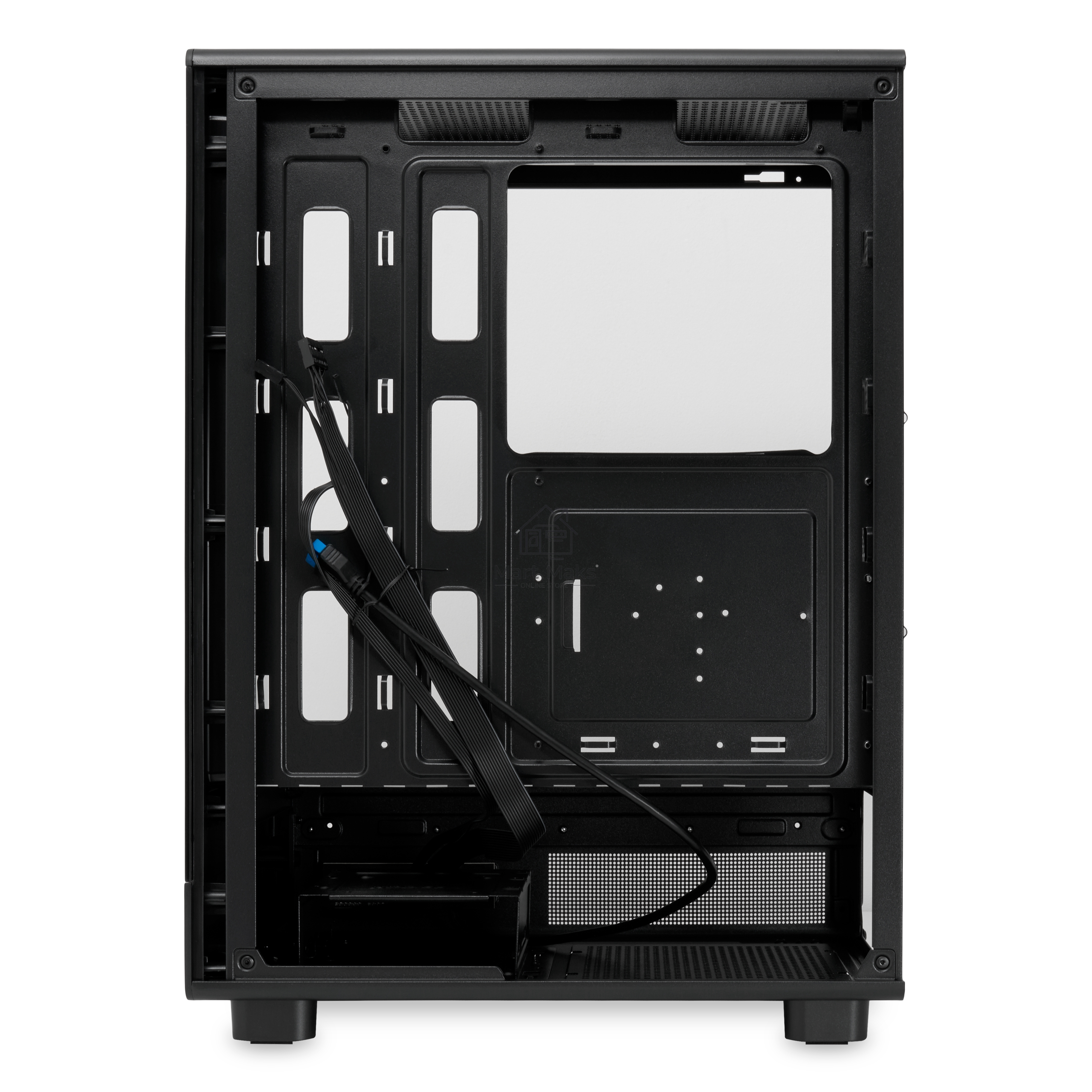 Компьютерный корпус без блока питания HSPD F510, Panoramic Mid Tower, черный, TG, 0.5 SPCC, no fans ATX, mATX, mITX 180/280/160mm 1x2.5