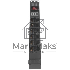 Блок розеток горизонтальный ExeGate ServerPro PDU-19H607 Al-6S-C14-SW-SPD1, 19