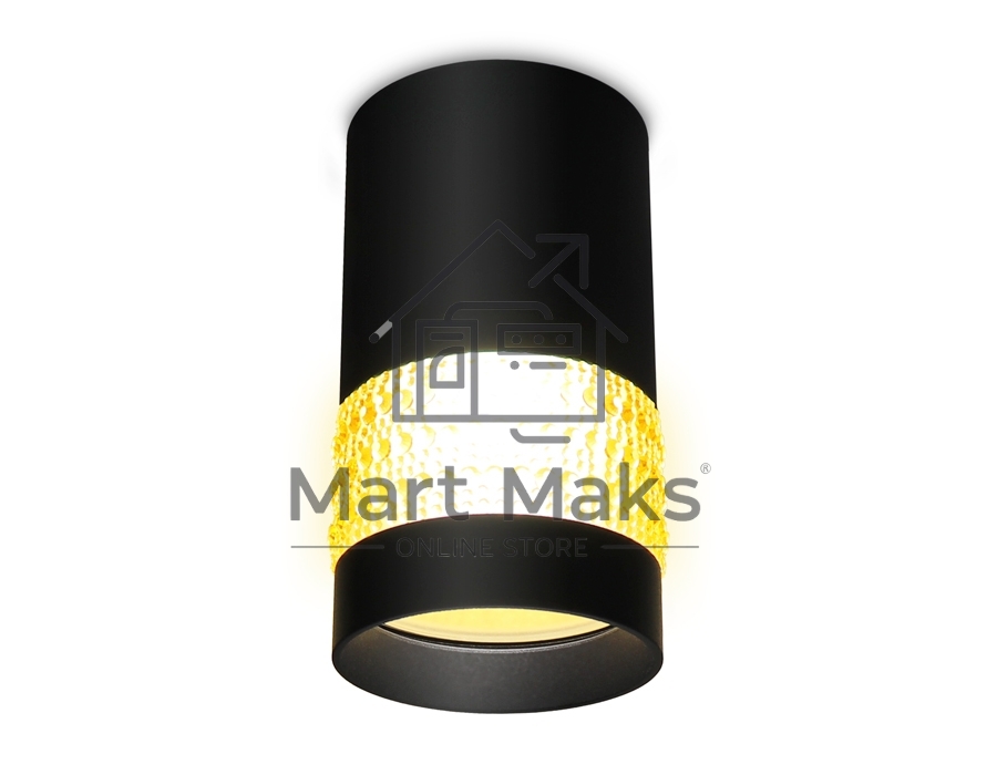 Светильник Ambrella light TN375 SBK/TI черный песок/янтарь GU5.3 D65*117