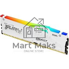 Оперативная память Kingston Fury Beast, DDR5, 32Gb (1x32GB), 5600MHz, CL36, DIMM, радиатор, RGB, белый