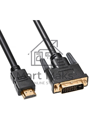 Кабель Buro HDMI-19M-DVI-D-3m 24M/19M 3м позолоченные контакты ферритовые кольца