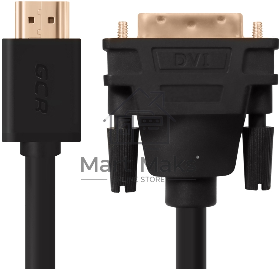 Greenconnect Кабель HDMI-DVI 1.8m черный, OD7.3mm, 28/28 AWG, позолоченные контакты, 19pin AM / 24+1M AM double link, тройной экран Greenconnect Кабель HDMI-DVI 1.8m черный, OD7.3mm, 28/28 AWG, позолоченные контакты, 19pin AM / 24+1M AM double link, тройн
