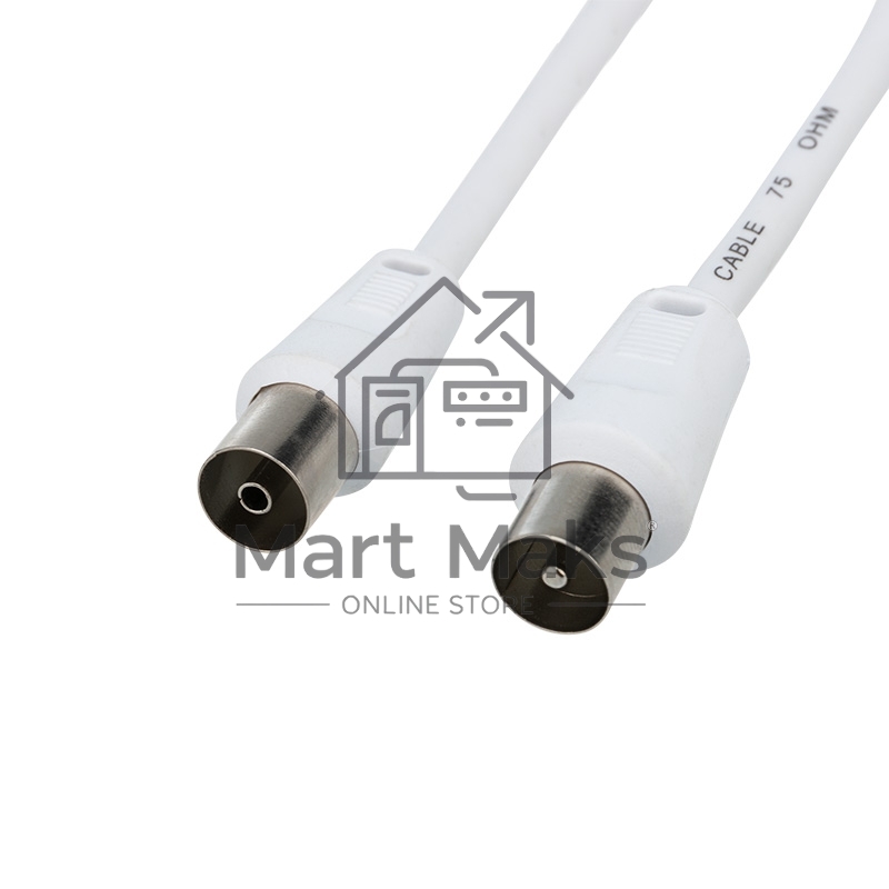 Шнур Rexant ТВ гнездо - ТВ штекер, длина 1,5 метра, белый