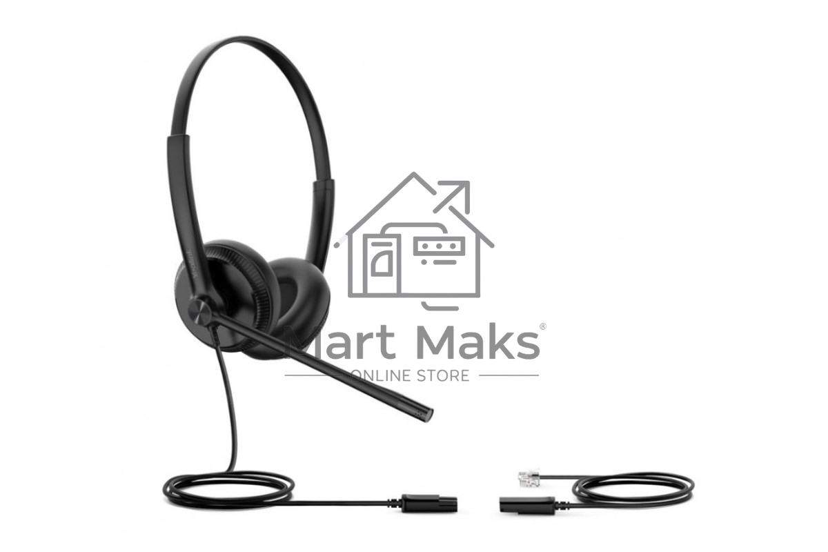 Гарнитура YEALINK YHS34 Dual Дуо, Проводная, HD звук, QD, RJ9, шт