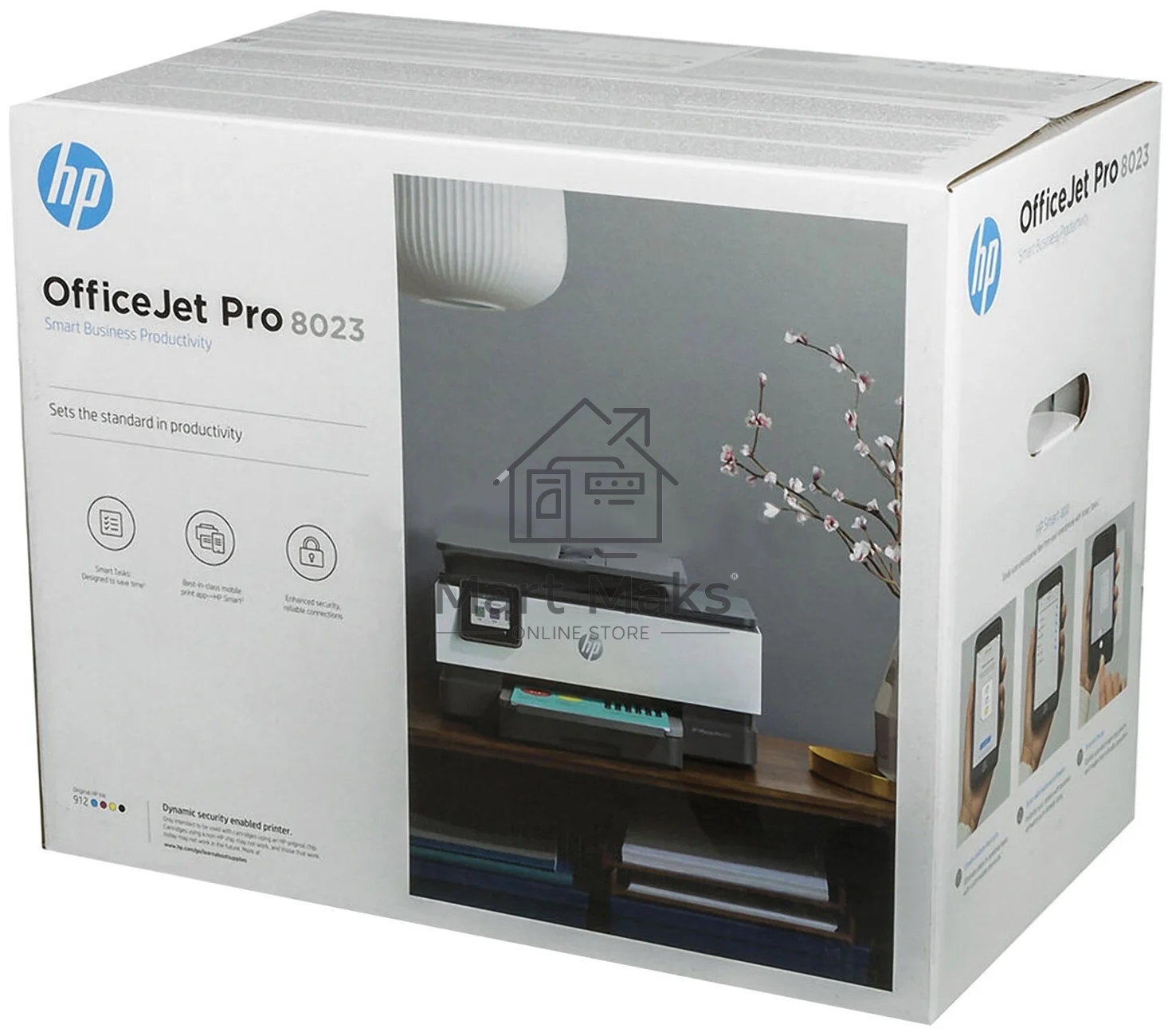 МФУ струйный HP OfficeJet 8023 (1KR64B), A4, цвтной, печ. до 20 стр/мин. (ч/б), до 10 стр/мин. (цвет), скан. до 8 стр/мин. (ч/б) 3.5 стр/мин. (цвет), 1200 x 1200 dpi, USB, RJ-45, Wi-Fi, Air Print