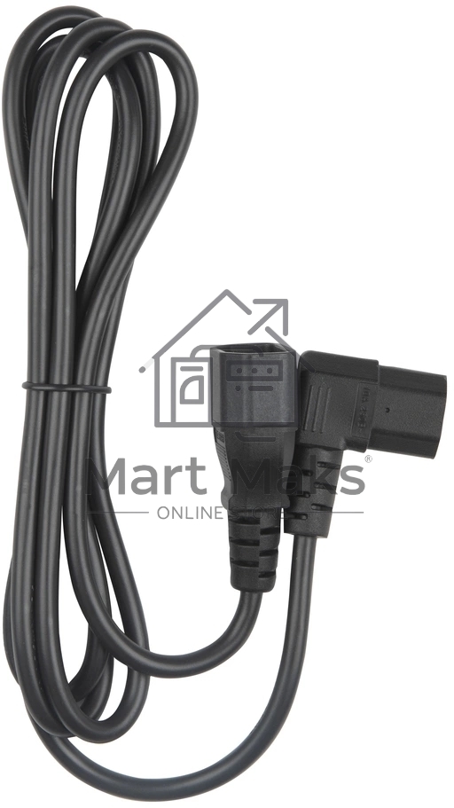 Кабель питания Hyperline PWC-IEC13A-IEC14-1.8-BK монитор-компьютер IEC 320 C13 (угловая) - IEC 320 C14 (3x0.75), 10A, прямая вилка, 1.8м, черный
