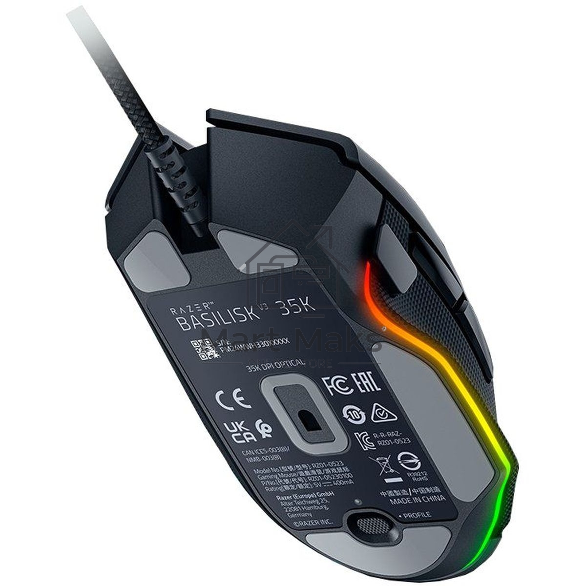 Мышь проводная Razer Basilisk V3 35K черный, 35000 dpi, USB, кнопки - 11