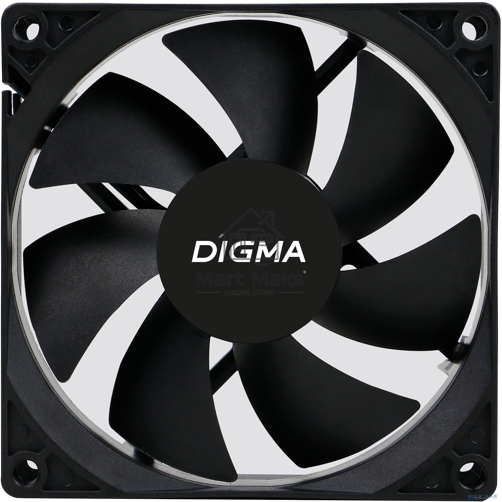 Вентилятор для корпуса Digma DFAN-90 черный, 90 мм, 1800 об/мин, 23 дБ, 3 pin