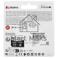 Флеш карта Kingston Canvas Select Plus microSDXC 64Gb C10 SDCS3/64GbSP