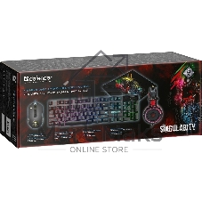 Комплект клавиатура+мышь Defender Singularity MKP-118 проводной, USB, 3200 DPI, чёрный
