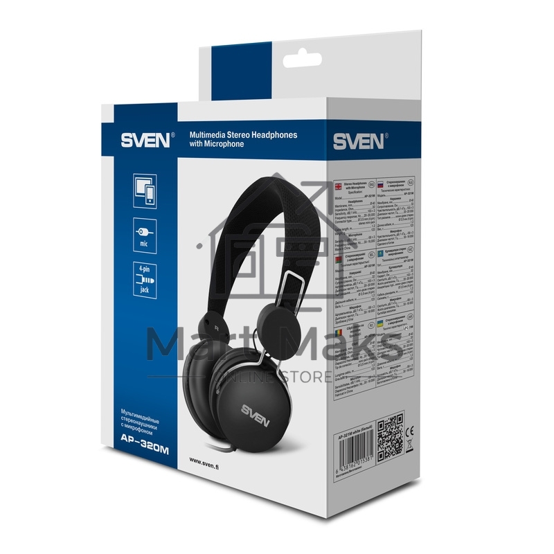 Наушники SVEN AP-320Mчерный микрофон