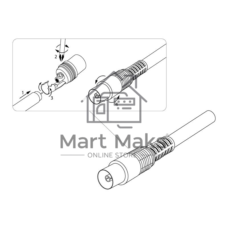 Разъем гнездо TV без пайки черный Rexant