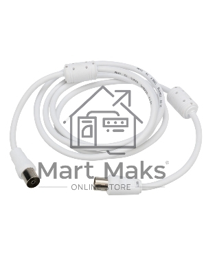 Шнур Rexant ТВ гнездо - ТВ штекер, длина 1,5 метра, белый