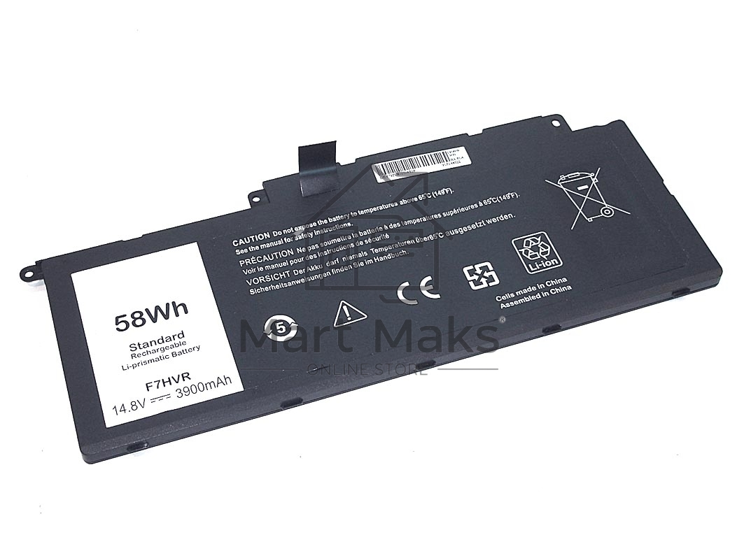 Аккумуляторная батарея для ноутбука Dell F7HVR-4S1P 14.8V 58Wh черный OEM