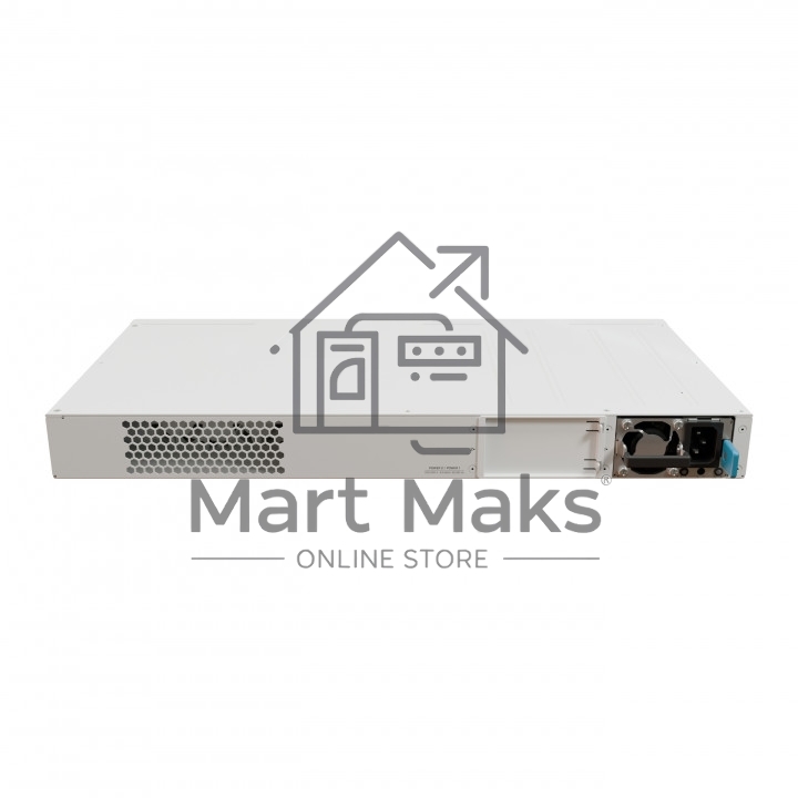 Коммутатор Mikrotik CRS320-8P-8B-4S+RM Cloud Router Switch with dual-core 800 MHz CPU, 256 MB RAM, 98DX226S switch chip, 17 x Gigabit Eth ports (8 x 802.3af/at, 8 x 802.3bt PoE-out), 4 x 10G SFP+ ports, RouterOS L5, 1U rackmount enclosure, 600W PSU