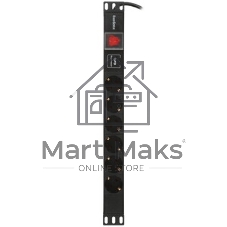 Блок розеток горизонтальный ExeGate ServerPro PDU-19H608 Al-6S-EU2-SW-SPD1, 19