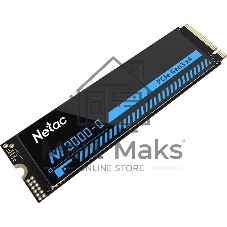 Накопитель SSD Netac NV3000 2Tb [NT01NV3000Q-2T0-E4X] M.2 2280, PCI-E 3.0 x4, 3D NAND, 3000/2100MBs, NVMe, heatsink