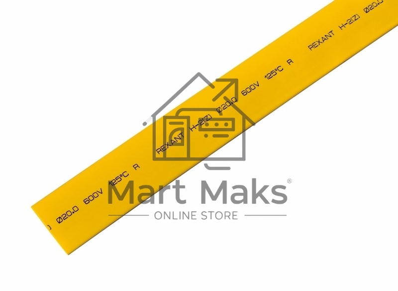 Трубка термоусадочная 20.0/10.0 1м жел. Rexant 22-0002