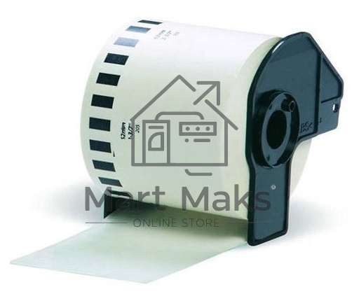 Бумажная клеящаяся лента Brother DK22205 62 мм x 30.48 м, черный шрифт, белый фон