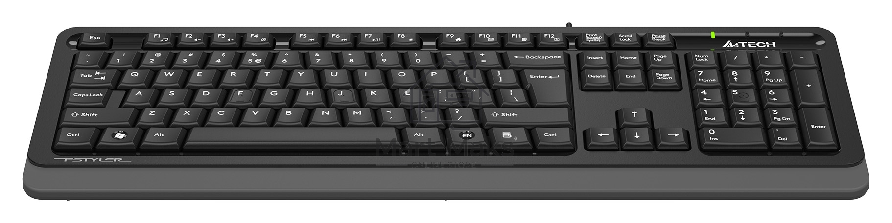 Клавиатура A4Tech Fstyler FKS10 проводная, USB, черный/серый